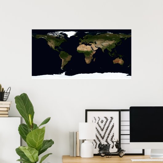 Wereldwijd afbeelding van de wereld poster (Thuiskantoor)