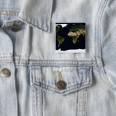 Wereldwijd afbeelding van de wereld vierkante button 5,1 cm (In situ)