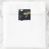 Wereldwijd afbeelding van de wereld vierkante sticker (Tas)