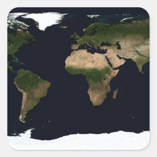 Wereldwijd afbeelding van de wereld vierkante sticker (Voorkant)
