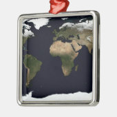 Wereldwijd afbeelding van onze wereld metalen ornament (Links)