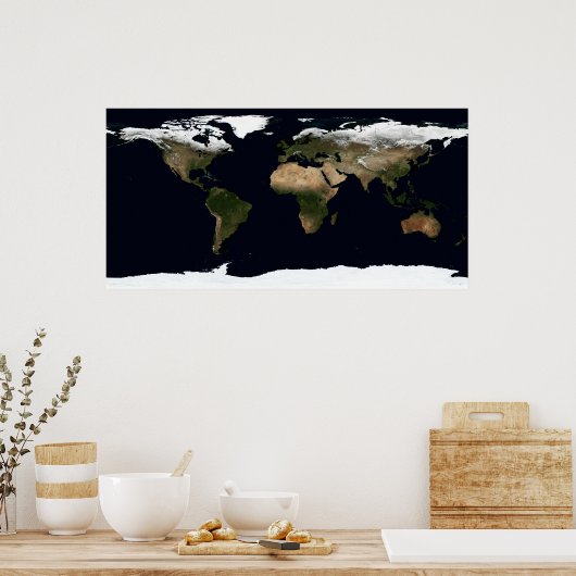 Wereldwijd afbeelding van onze wereld poster (Keuken)