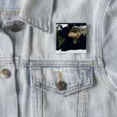 Wereldwijd afbeelding van onze wereld vierkante button 5,1 cm (In situ)