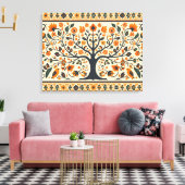 Wereldwijd beroemde Madhubani-kunst Canvas Afdruk (Insitu (Woonkamer))