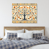 Wereldwijd beroemde Madhubani-kunst Canvas Afdruk (Insitu (Slaapkamer))