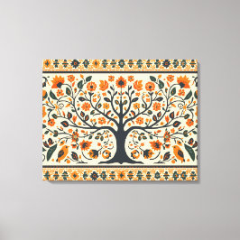 Wereldwijd beroemde Madhubani-kunst Canvas Afdruk