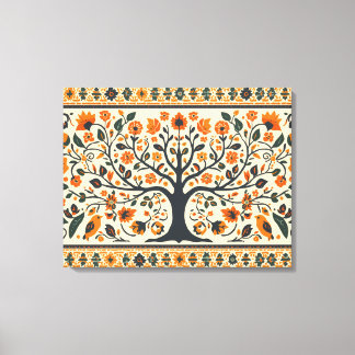 Wereldwijd beroemde Madhubani-kunst Canvas Afdruk