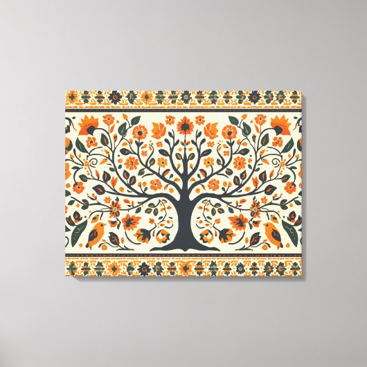 Wereldwijd beroemde Madhubani-kunst Canvas Afdruk (Voorkant)