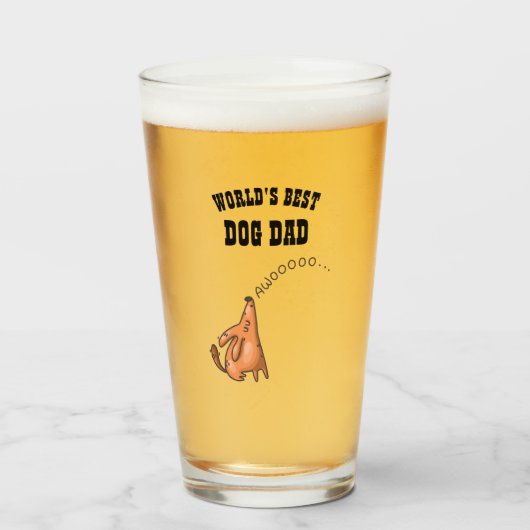 Wereldwijd beste DOG DAD Funny Gift for Dog Father Glas (Voorkant gevuld)