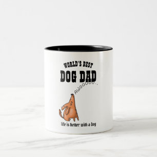 Wereldwijd beste DOG DAD Funny Gift for Dog Father Tweekleurige Koffiemok