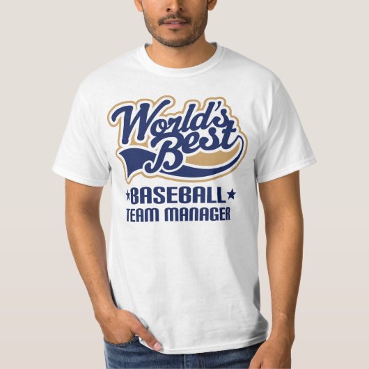 Wereldwijd beste honkbalteammanager t-shirt (Voorkant)
