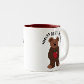 Wereldwijd beste leraar Teddy Bear Tweekleurige Koffiemok (Voorkant rechts)