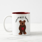 Wereldwijd beste leraar Teddy Bear Tweekleurige Koffiemok (Links)
