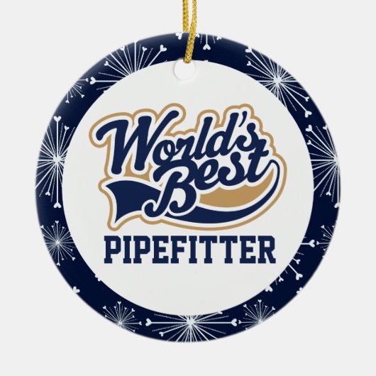 Wereldwijd beste pipefittercadeau keramisch ornament (Voorkant)