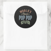 Wereldwijd beste Pop Pop Ronde Sticker (Tas)