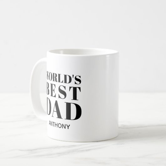 Wereldwijd beste vader gebold Typografie Aangepast Koffiemok (Voorkant links)