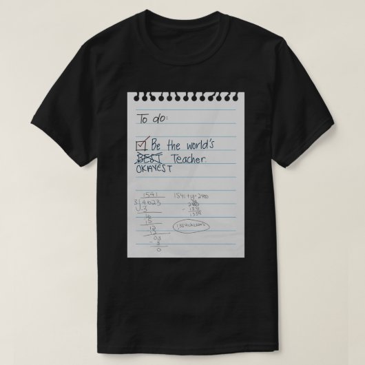 Wereldwijd beste Wiskunde T-shirt (Design voorkant)