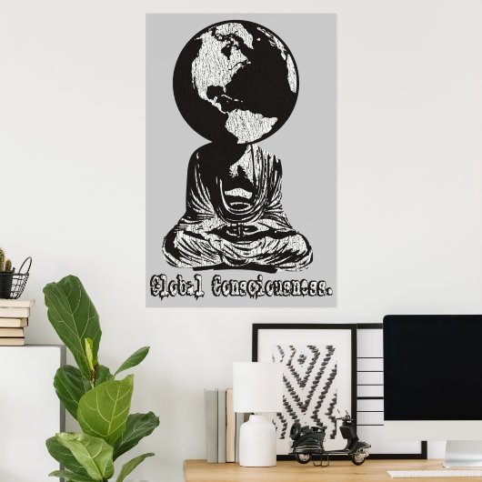 Wereldwijd bewustzijn poster (Thuiskantoor)