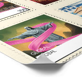 Wereldwijd bewustzijn van borstkanker poster (Hoek)