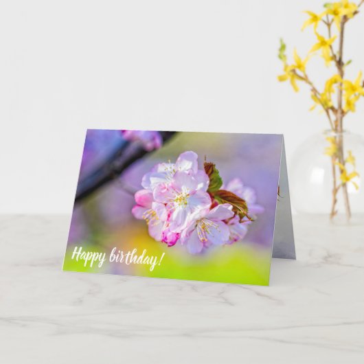 Wereldwijd cluster van Geweldige roze Sakura-bloem Kaart (Gele Bloem)