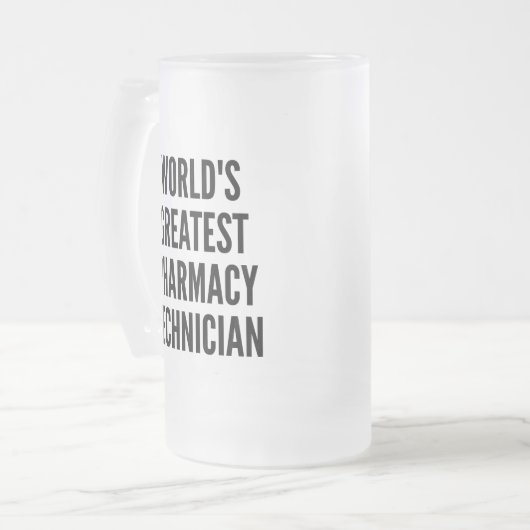 Wereldwijd de grootste apothekertechnicus matglas bierpul (Voorkant links)