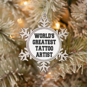 Wereldwijd de grootste artiest in Tattoo Tin Sneeuwvlok Ornament