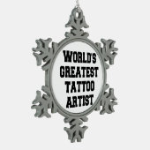 Wereldwijd de grootste artiest in Tattoo Tin Sneeuwvlok Ornament (Links)