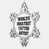 Wereldwijd de grootste artiest in Tattoo Tin Sneeuwvlok Ornament (Rechts)