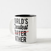 Wereldwijd de grootste boer vaders dag cadeau tweekleurige koffiemok (Voorkant links)