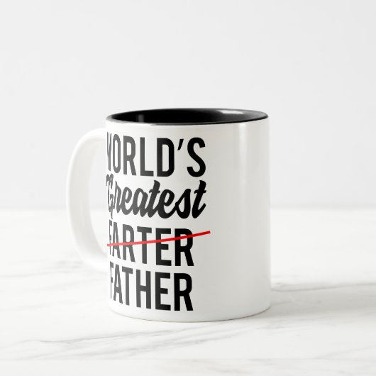 Wereldwijd de grootste boer vaders dag cadeau tweekleurige koffiemok (Voorkant links)