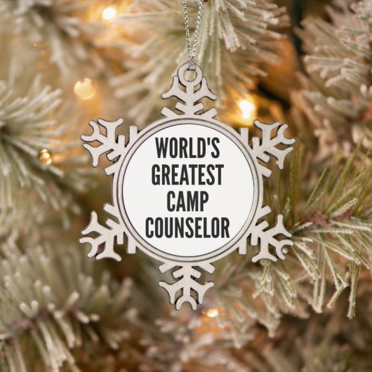 Wereldwijd de grootste Camp Counselor Tin Sneeuwvlok Ornament (Boom)