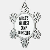 Wereldwijd de grootste Camp Counselor Tin Sneeuwvlok Ornament (Rechts)