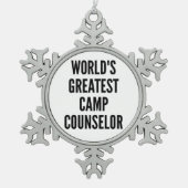 Wereldwijd de grootste Camp Counselor Tin Sneeuwvlok Ornament (Voorkant)