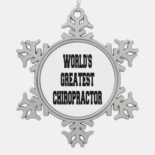 Wereldwijd de grootste chiropractor tin sneeuwvlok ornament (Voorkant)