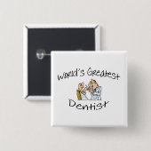 Wereldwijd de grootste Dentist Open Wide Vierkante Button 5,1 Cm (Voorkant /achterkant)