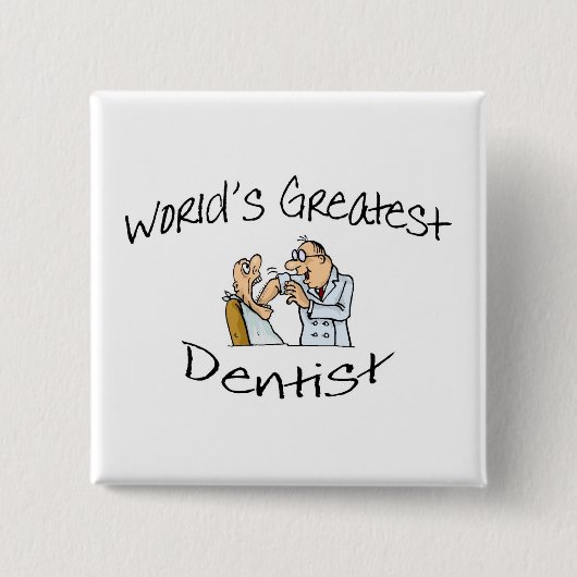 Wereldwijd de grootste Dentist Open Wide Vierkante Button 5,1 Cm (Voorkant)