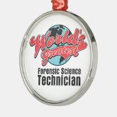 Wereldwijd de grootste forensische technicus op he metalen ornament (Links)