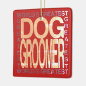 Wereldwijd de grootste hondenfokker keramisch ornament (Links)