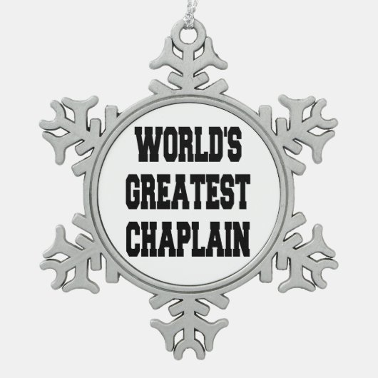 Wereldwijd de grootste kaplain tin sneeuwvlok ornament (Voorkant)