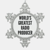 Wereldwijd de grootste radioproducent tin sneeuwvlok ornament (Voorkant)