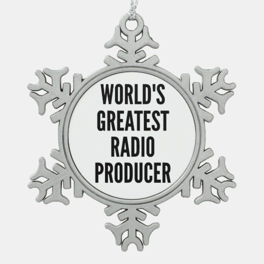 Wereldwijd de grootste radioproducent tin sneeuwvlok ornament (Voorkant)