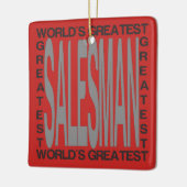 Wereldwijd de grootste Salesman Keramisch Ornament (Links)