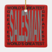 Wereldwijd de grootste Salesman Keramisch Ornament (Achterkant)