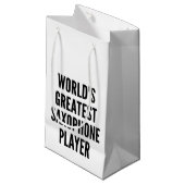 Wereldwijd de grootste saxofone-speler klein cadeauzakje (Voorkant Gekanteld)