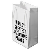 Wereldwijd de grootste saxofone-speler klein cadeauzakje (Achterkant Gekanteld)