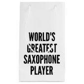 Wereldwijd de grootste saxofone-speler klein cadeauzakje (Voorkant)