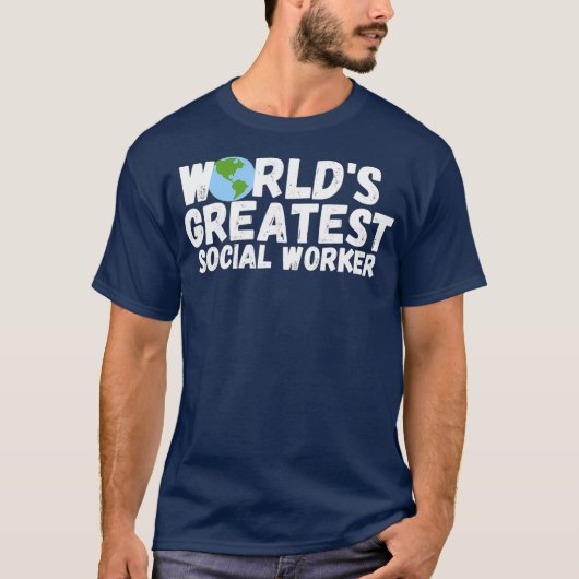 Wereldwijd de grootste sociale werkerscadeau t-shirt (Voorkant)