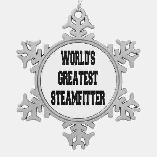 Wereldwijd de grootste Steamfitter Tin Sneeuwvlok Ornament (Voorkant)