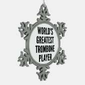 Wereldwijd de grootste trombone-speler tin sneeuwvlok ornament (Links)