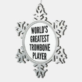 Wereldwijd de grootste trombone-speler tin sneeuwvlok ornament (Rechts)